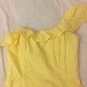 Lilly Putlizer ruffle one shoulder dress!